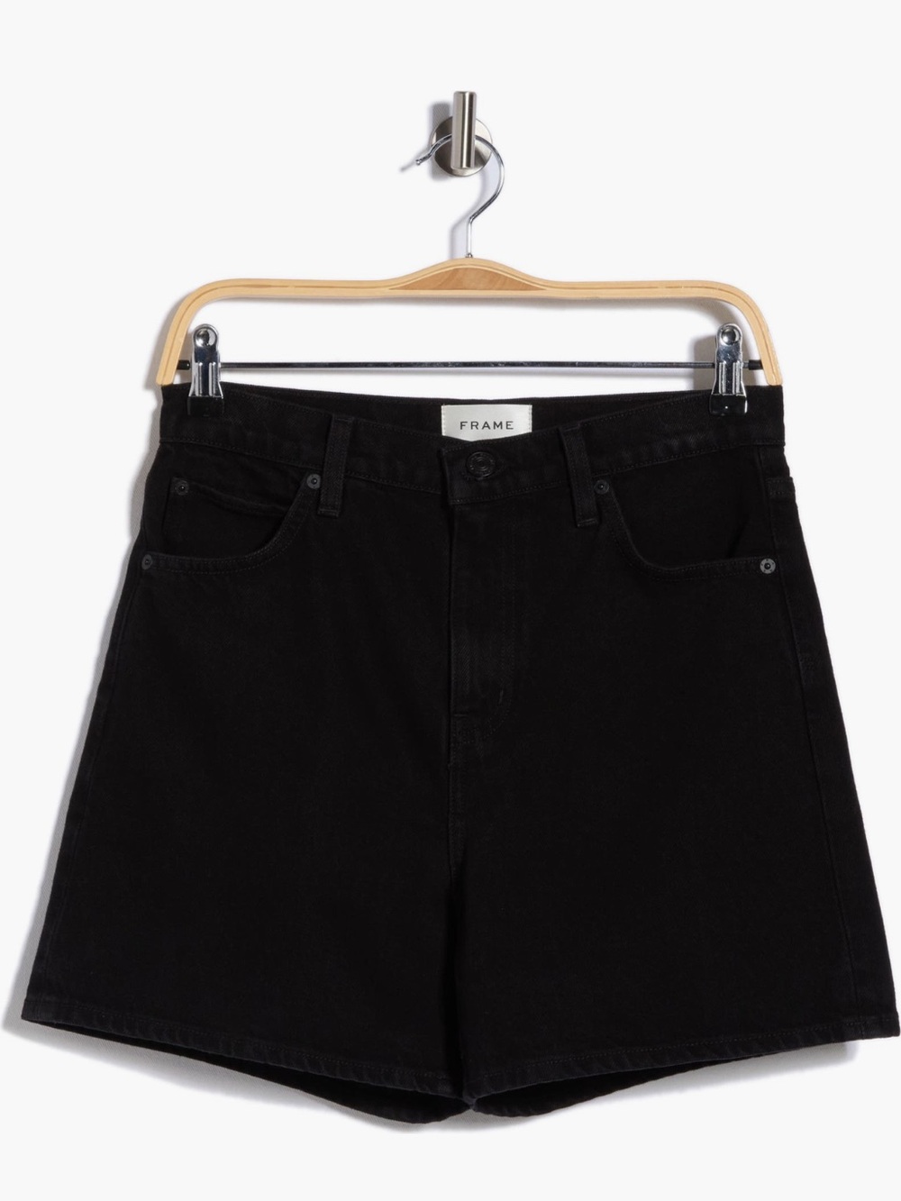 Frame Denim Black High-Rise Jean Shorts